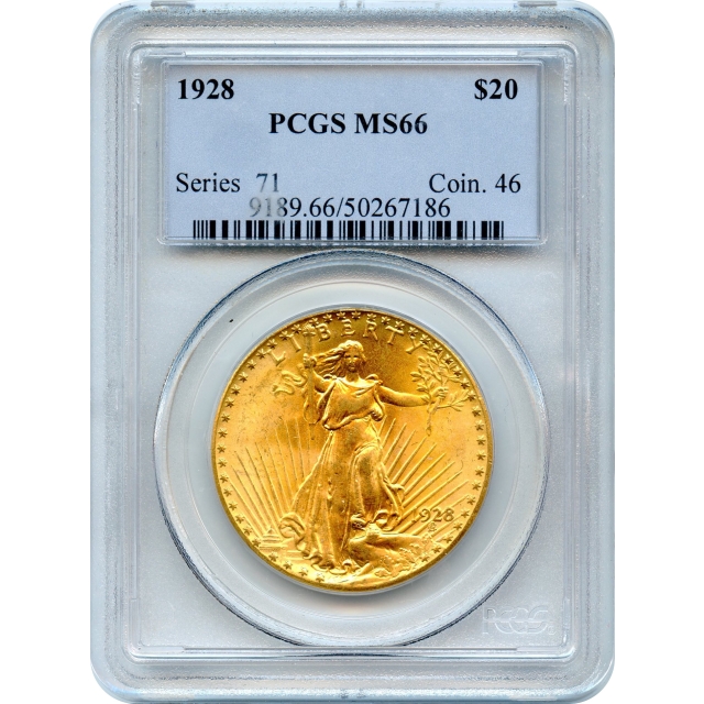 1928 $20 Saint Gaudens Double Eagle PCGS MS66