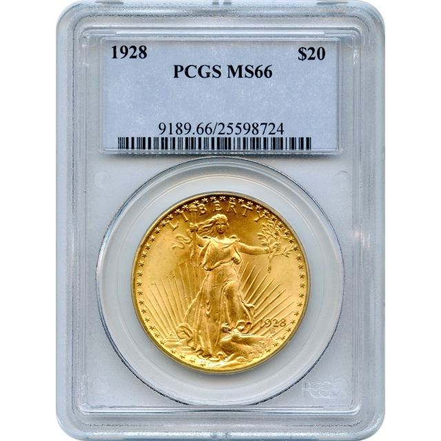 1928 $20 Saint Gaudens Double Eagle PCGS MS66