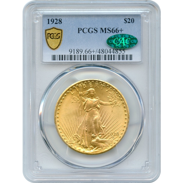 1928 $20 Saint Gaudens Double Eagle PCGS MS66+ (CAC)