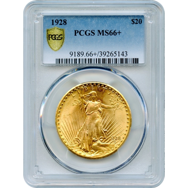 1928 $20 Saint Gaudens Double Eagle PCGS MS66+