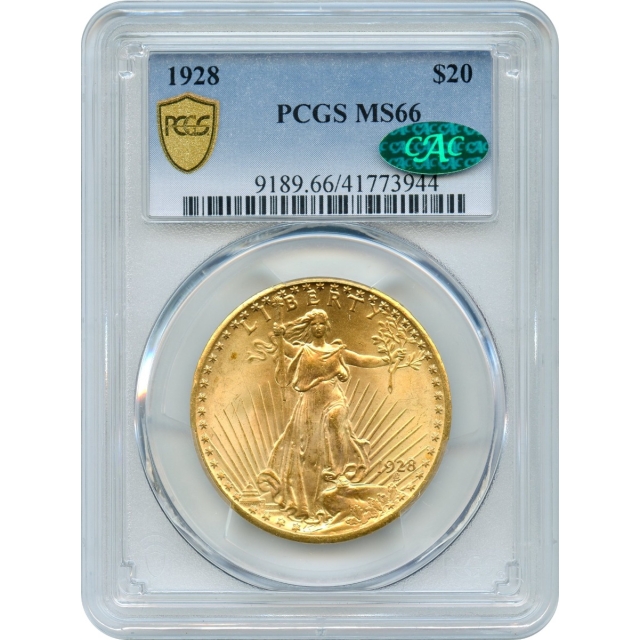 1928 $20 Saint Gaudens Double Eagle PCGS MS66 (CAC)
