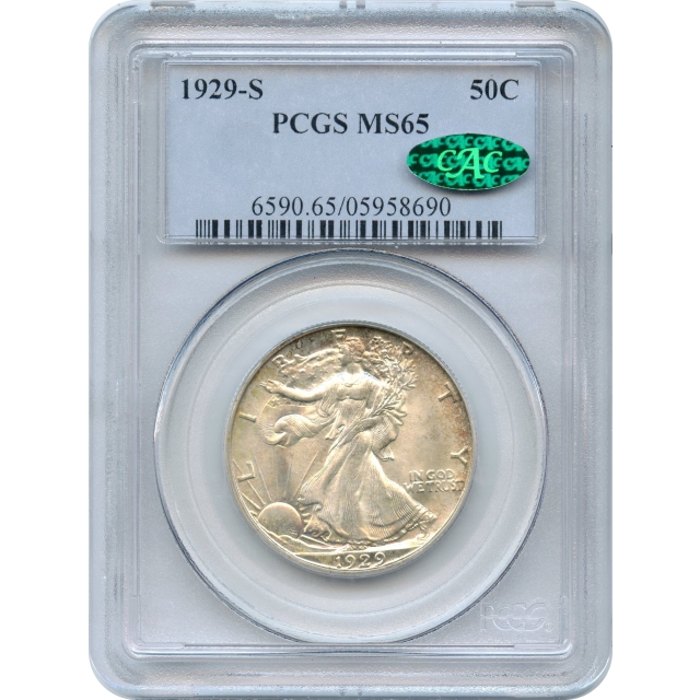 1929-S 50C Walking Liberty Half Dollar PCGS MS65 (CAC)