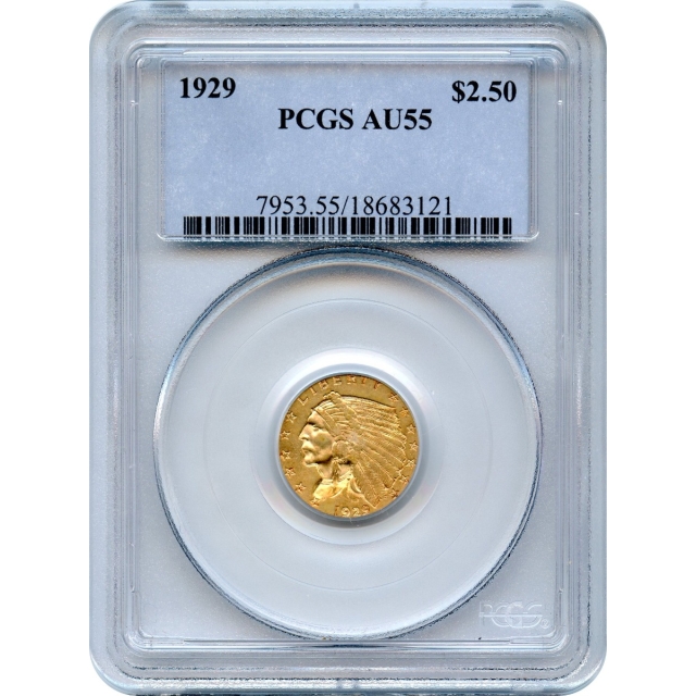 1929 $2.50 Indian Head Quarter Eagle PCGS AU55