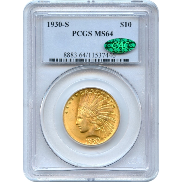 1930-S $10 Indian Head Eagle PCGS MS64 (CAC)
