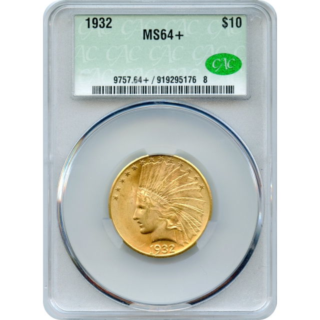 1932 $10 Indian Head Eagle CACG MS64+