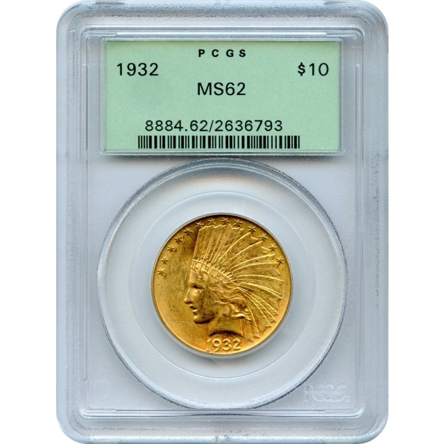 1932 $10 Indian Head Eagle PCGS MS62