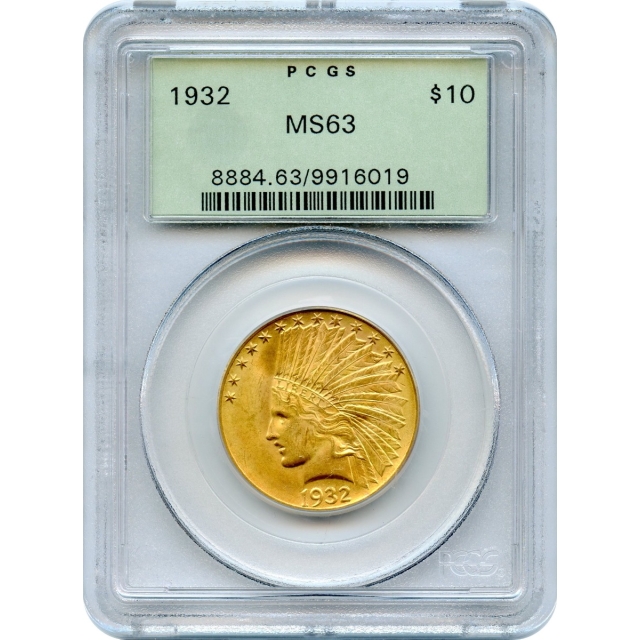 1932 $10 Indian Head Eagle PCGS MS63