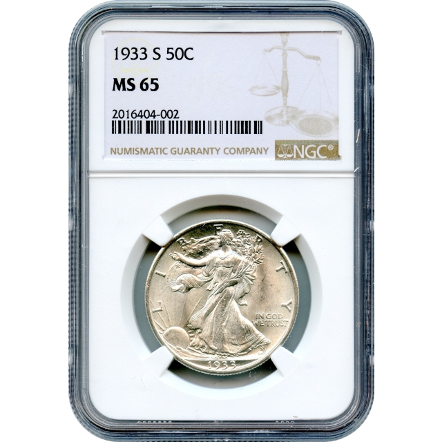 1933-S 50C Walking Liberty Half Dollar NGC MS65