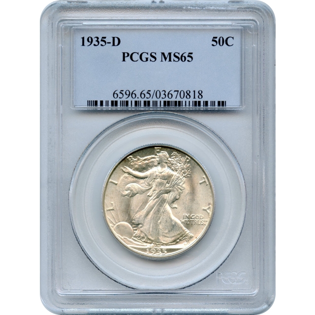 1935-D 50C Walking Liberty Half Dollar PCGS MS65