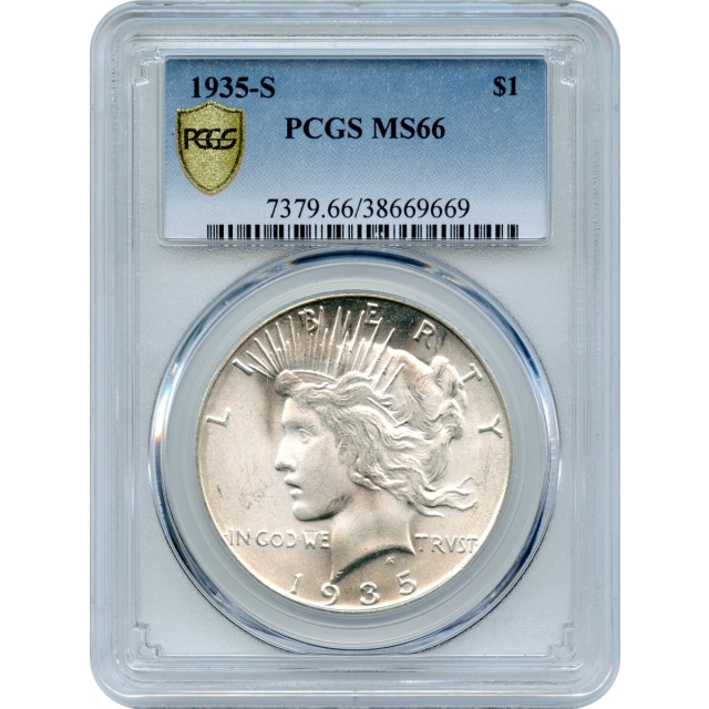 1935-S $1 Peace Silver Dollar PCGS MS66