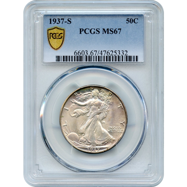 1937-S 50C Walking Liberty Half Dollar PCGS MS67