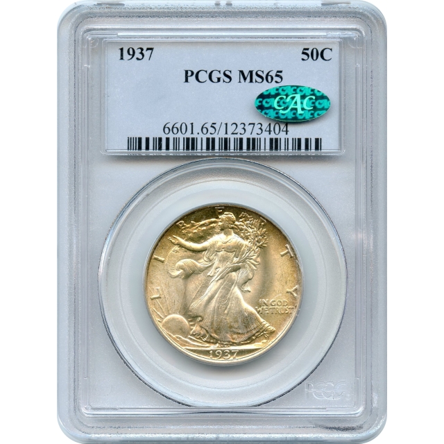 1937 50C Walking Liberty Half Dollar PCGS MS65 (CAC)