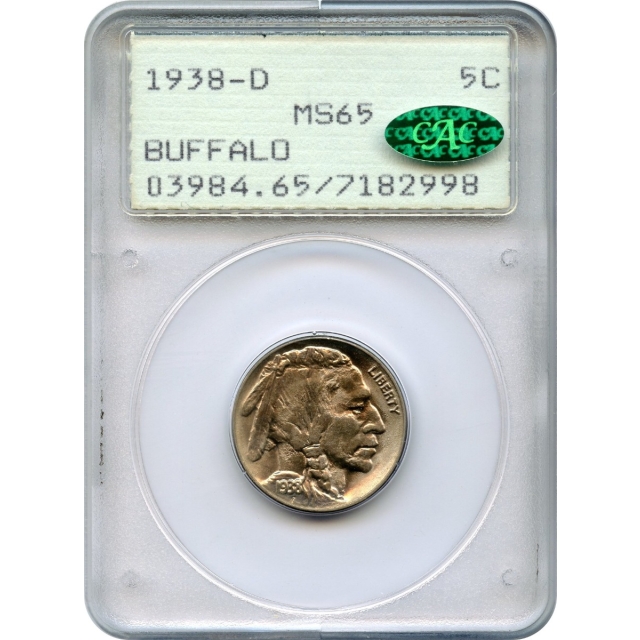 1938-D 5C Buffalo Nickel PCGS MS65 (CAC)