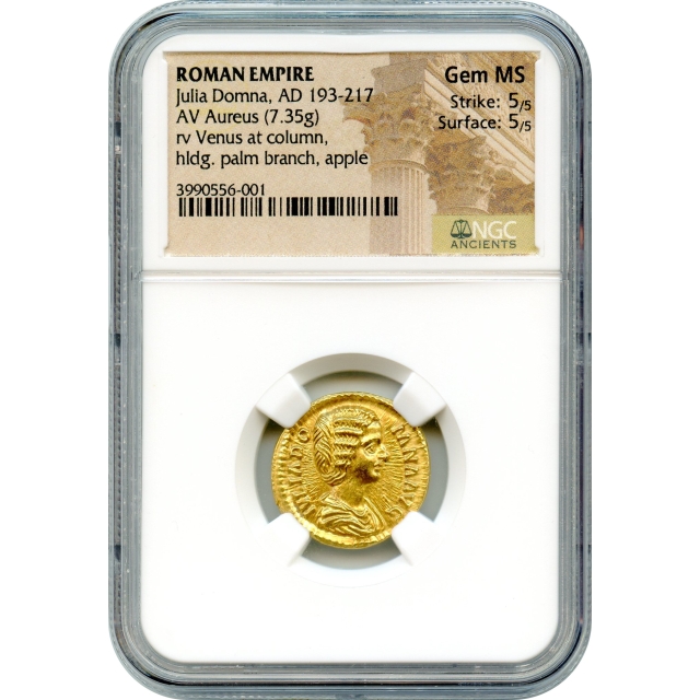 Ancient Rome - AD 193-217 Julia Domna AV Aureus NGC GEM MS