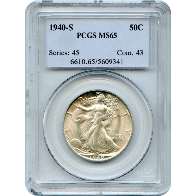 1940-S 50C Walking Liberty Half Dollar PCGS MS65