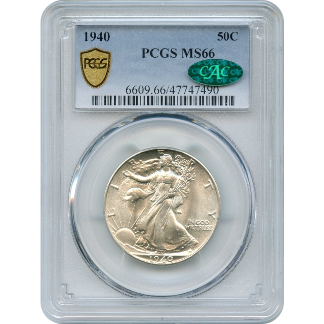 1940 50C Walking Liberty Half Dollar PCGS MS66 (CAC)