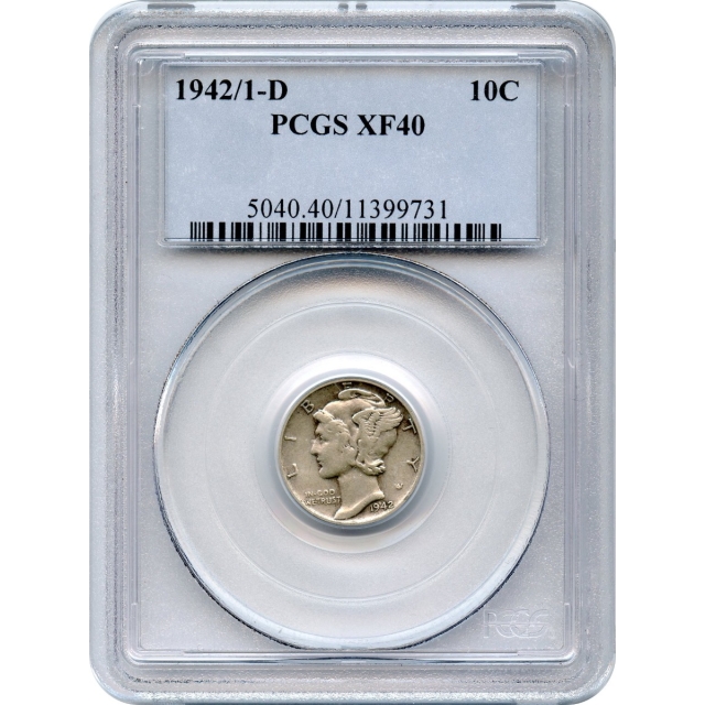 1942/1-D 10C Mercury Dime PCGS XF40