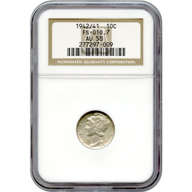 1942/41 10C Mercury Dime NGC AU58