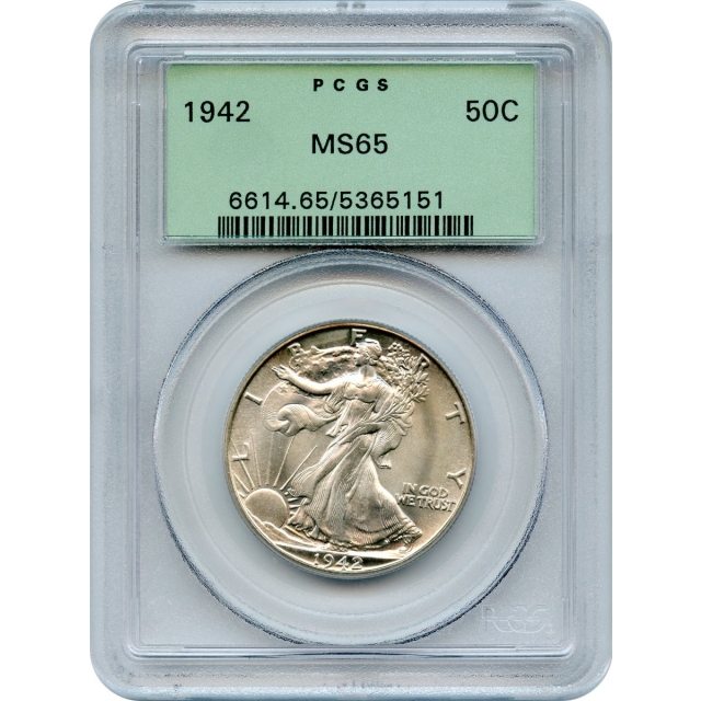 1942 50C Walking Liberty Half Dollar PCGS MS65