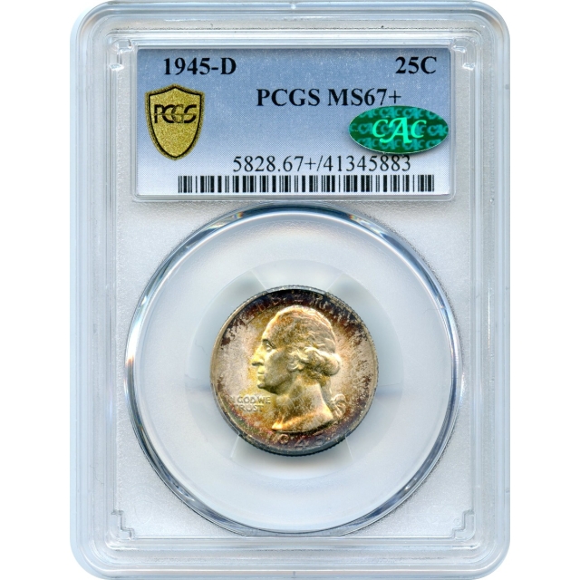 1945-D 25C Washington Quarter PCGS MS67+ (CAC)