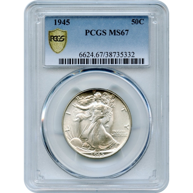 1945 50C Walking Liberty Half Dollar PCGS MS67