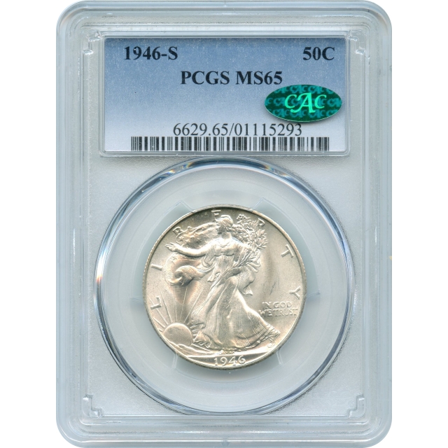 1946-S 50C Walking Liberty Half Dollar PCGS MS65 (CAC)