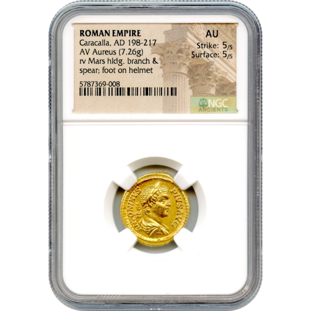 Ancient Rome - AD 198-217 Caracalla AV Aureus NGC AU 