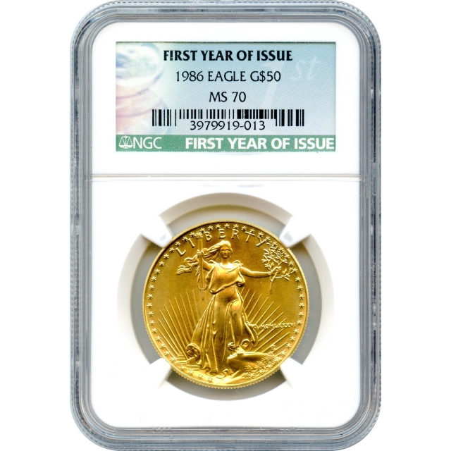 1986 G$50 Gold American Eagle NGC MS70 - First Year of Issue