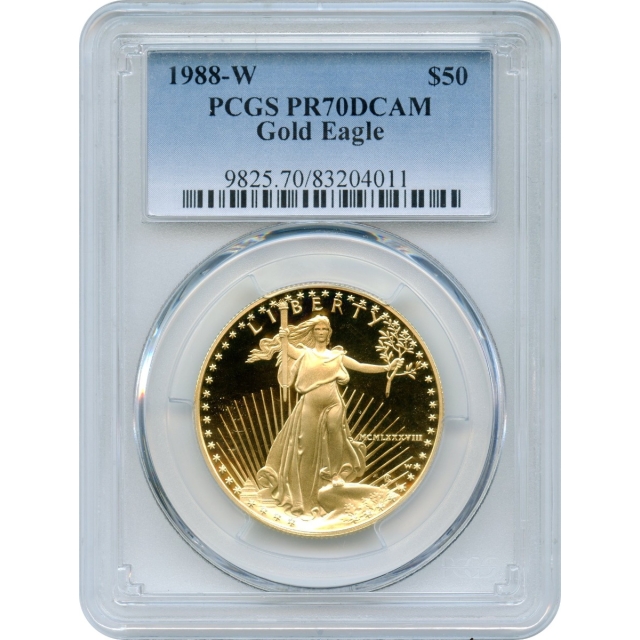 1988-W $50 Gold American Eagle 1oz PCGS PR70DCAM