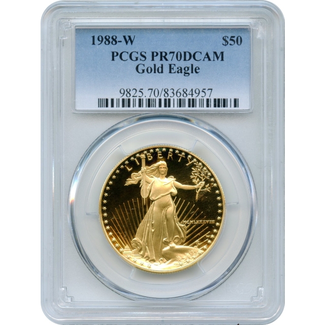 1988-W $50 Gold American Eagle 1oz PCGS PR70DCAM