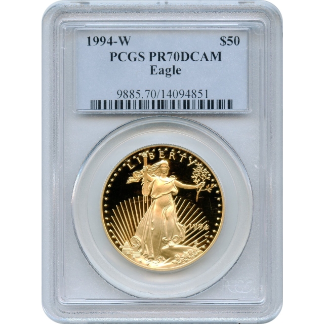 1994-W $50 Gold American Eagle 1oz PCGS PR70DCAM