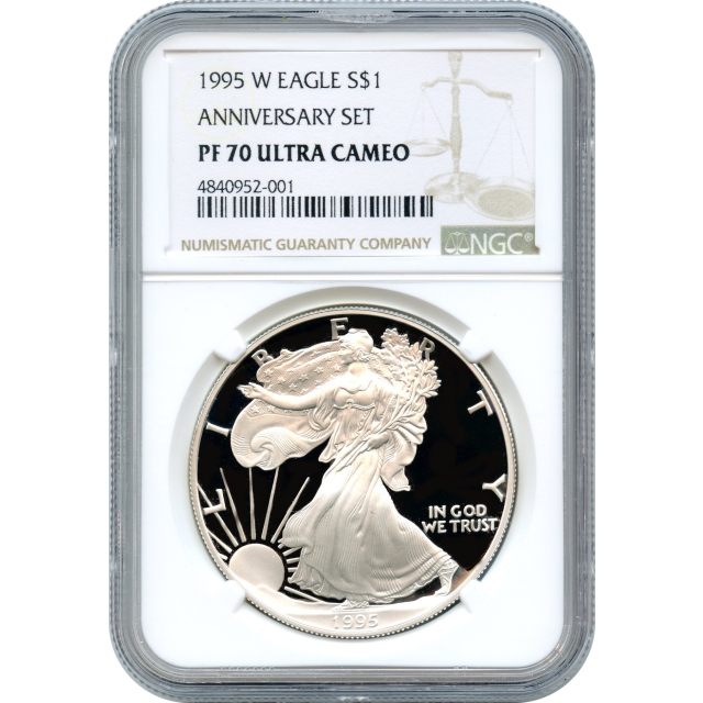 1995-W $1 Silver American Eagle NGC PR70DCAM
