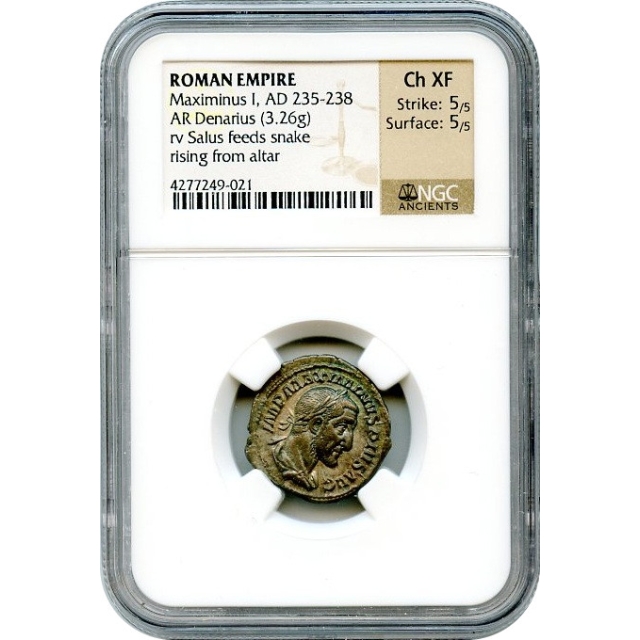 Ancient Rome - AD 235-238 Maximinus I 'Thrax' AR Denarius NGC Choice XF Ex. Robbins Collection