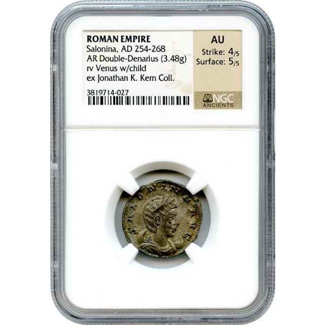 Ancient Rome - 254-268 AD Salonina AR Double-Denarius NGC AU Ex.Kern