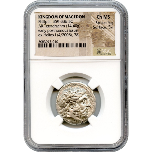 Ancient Greece - 359-336 BC Kingdom of Macedon Philip II AR Tetradrachm NGC Choice MS