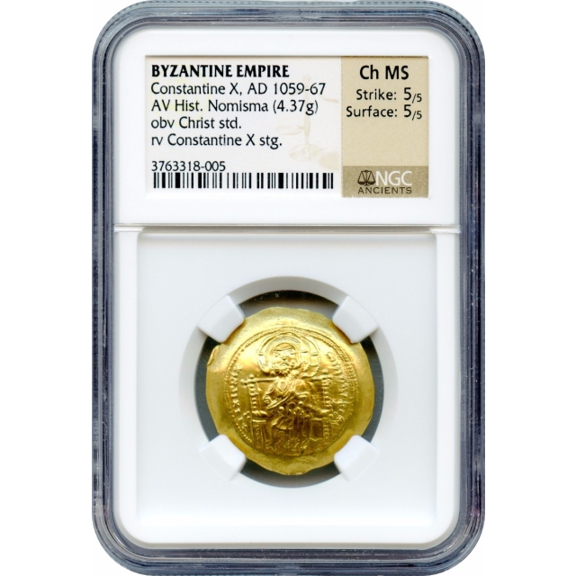 Byzantine Empire -1059-1067 AD Constantine X AV/EL Histamenon Nomisma NGC Choice MS