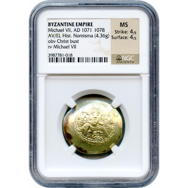 Byzantine Empire - AD1071-1078 Michael VII AV/EL Histamenon Nomisma NGC MS