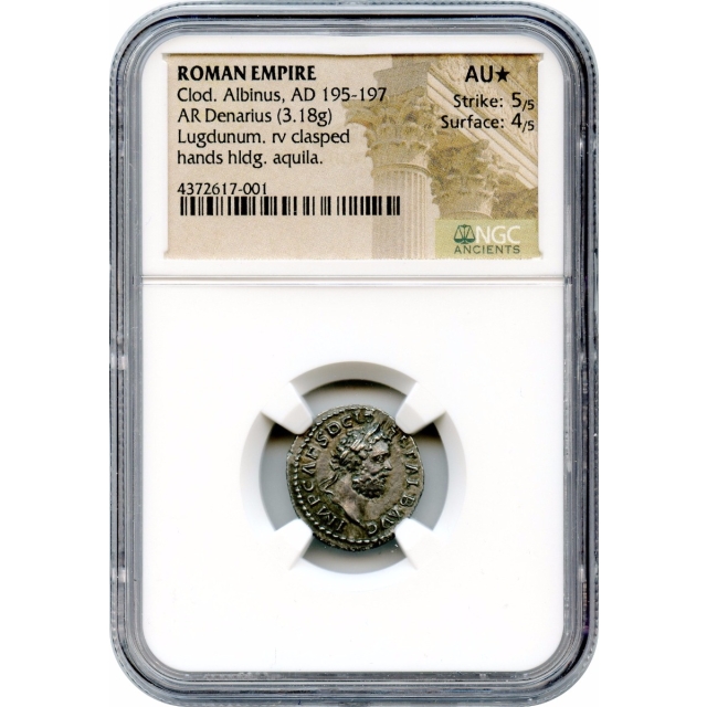 Ancient Rome - AD 195-197 Clodius Albinus AR Denarius NGC AU★