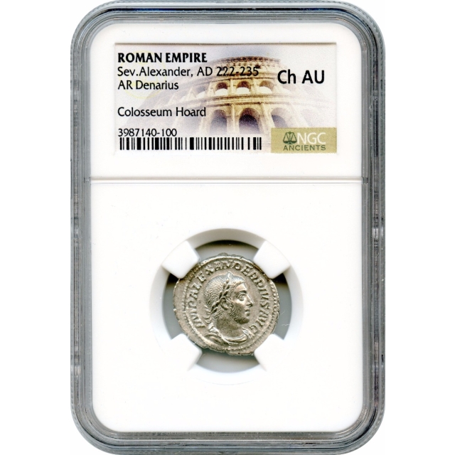 Ancient Rome - AD 222-235 Severus Alexander AR Denarius NGC Choice AU