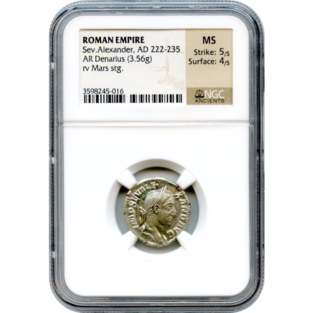 Ancient Rome - 222-235 AD Severus Alexander AR Denarius NGC MS