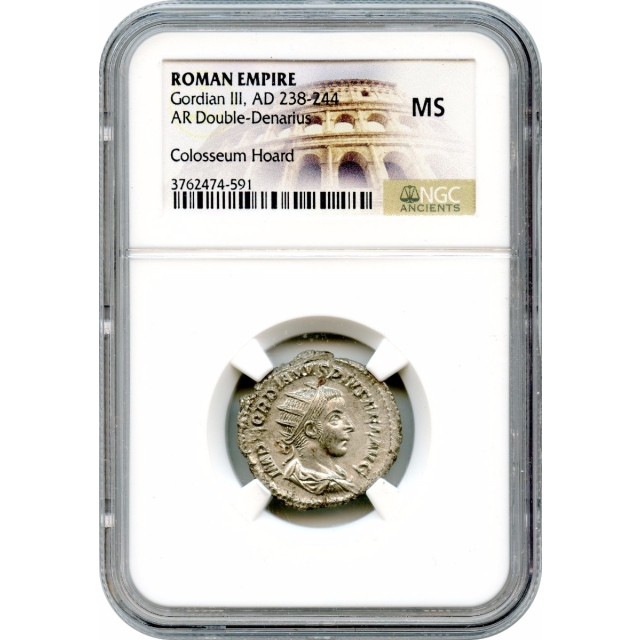 Ancient Rome - 238-244 AD Gordian III AR Double-Denarius NGC MS