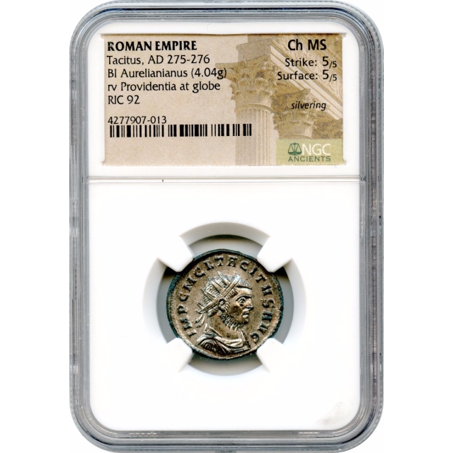 Ancient Rome - AD 275-276 Tacitus BI Aurelianianus NGC Choice MS