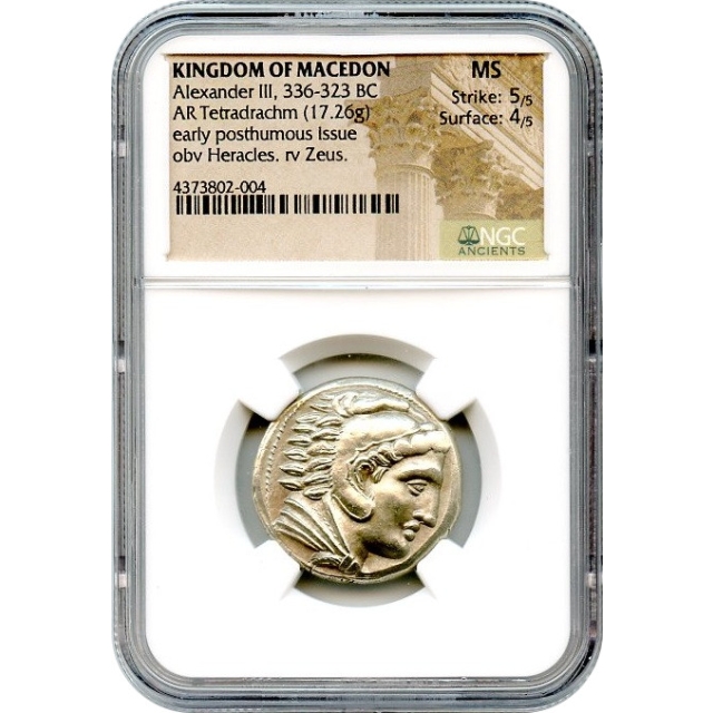 Ancient Greece - 336-323 BC Kingdom of Macedon Alexander III AR Tetradrachm NGC MS