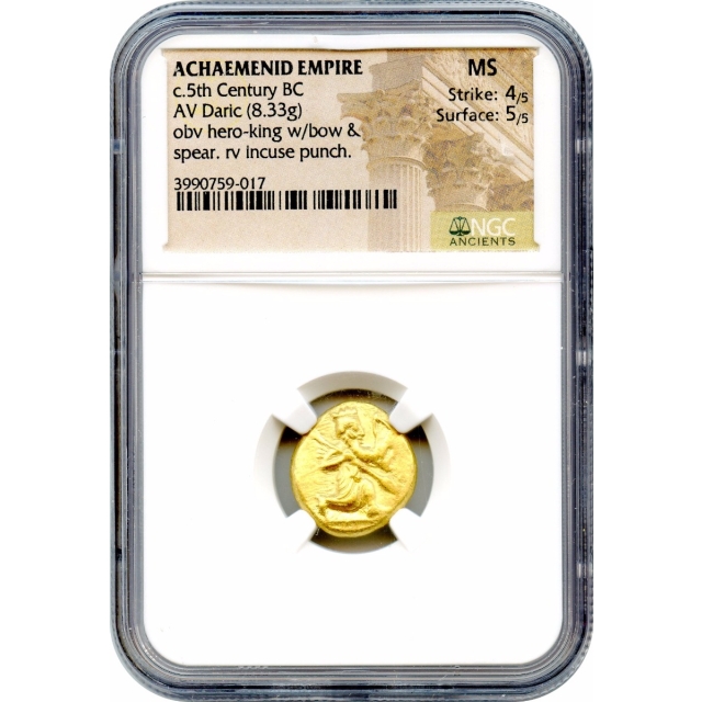 Ancient Archaic Period - 485-420 BC Achaemenid Persian Empire AV Daric NGC MS