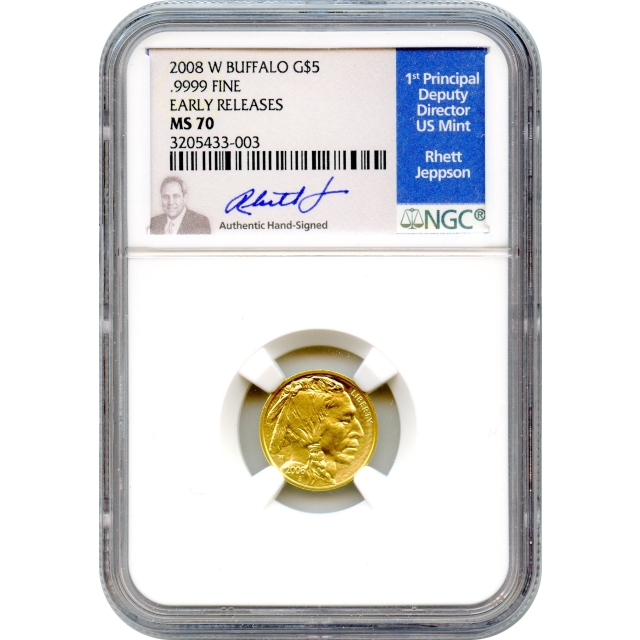 2008-W 4pc American Gold Buffalo Set .9999 Fine NGC MS70