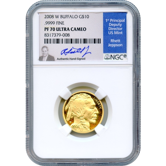 2008-W G$10 American Gold Buffalo .9999 Fine NGC PR70DCAM