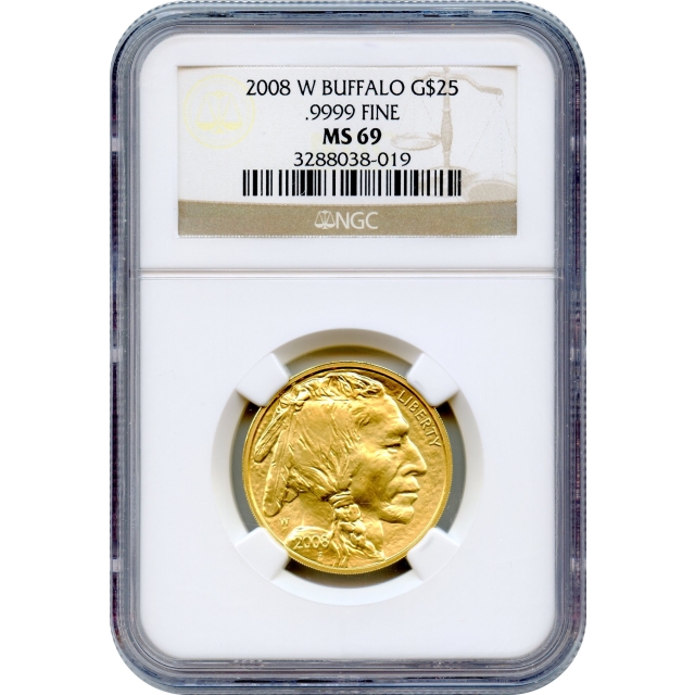 2008-W $25 American Gold Buffalo .9999 Fine NGC MS69