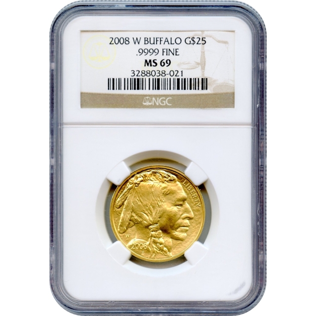 2008-W G$25 American Gold Buffalo .9999 Fine NGC MS69