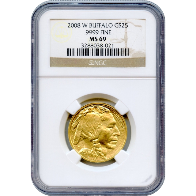 2008-W $25 American Gold Buffalo .9999 Fine NGC MS69
