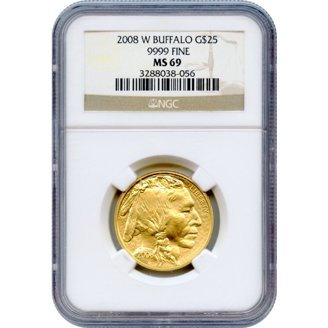2008-W G$25 American Gold Buffalo .9999 Fine NGC MS69